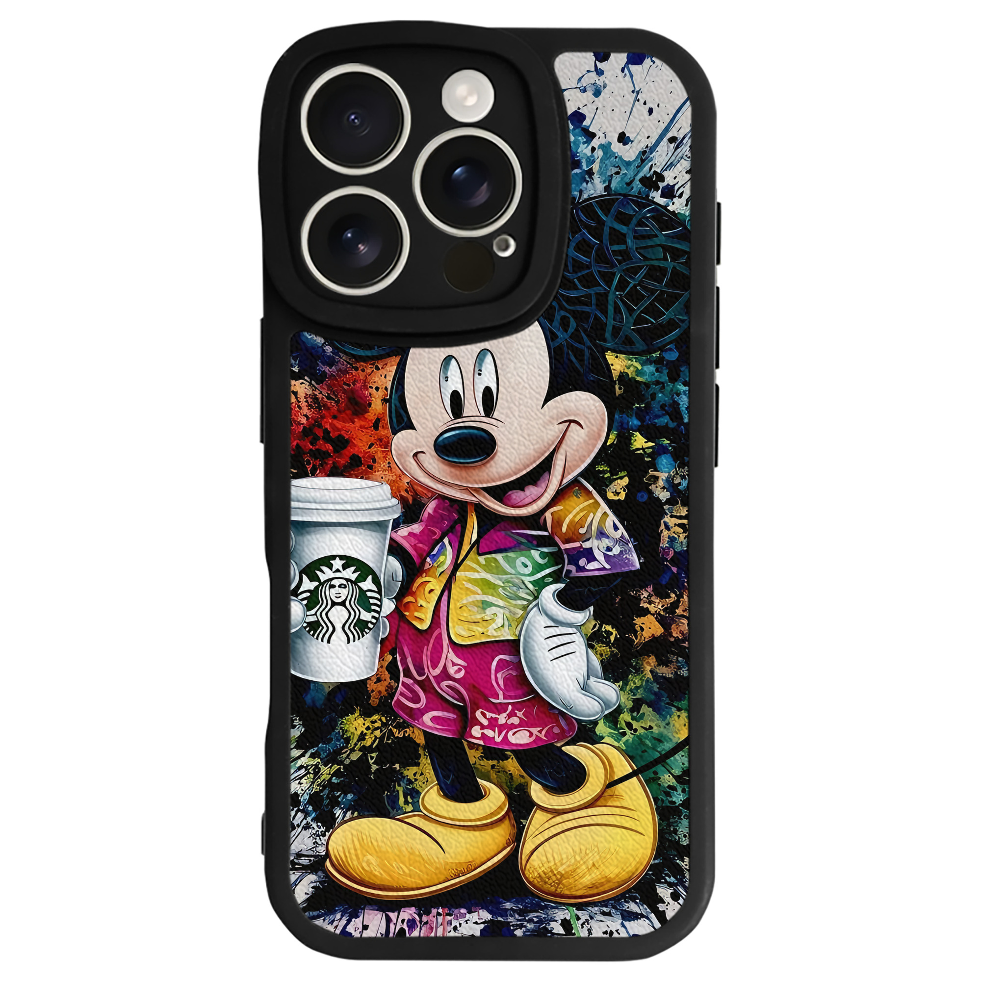 （画像用） ミッキーマウス Mickey Mouse 【iPhone 16シリーズ対応】シリコンスマホケース（レザー調） 材質：シリコン